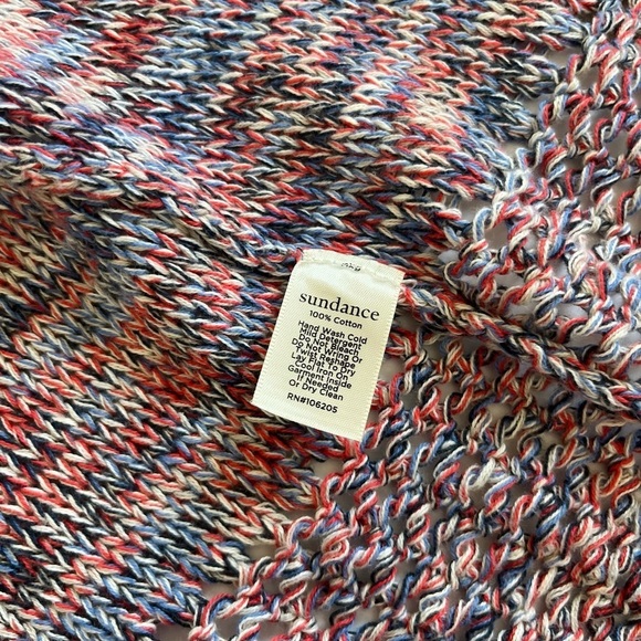 Sundance Open Hang Long Sweater Short Sleeve Size Medium Pink Blue Red - Picture 5 of 7